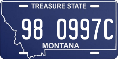 MT license plate 980997C