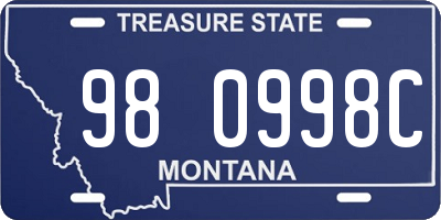 MT license plate 980998C
