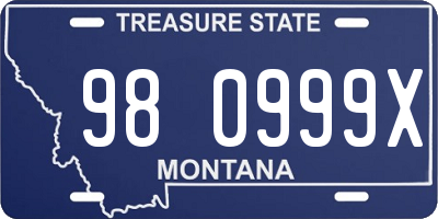 MT license plate 980999X