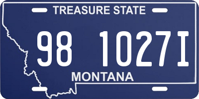 MT license plate 981027I