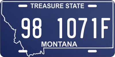 MT license plate 981071F