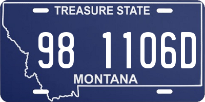 MT license plate 981106D