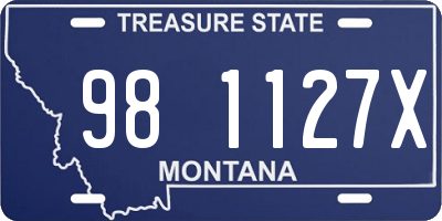 MT license plate 981127X