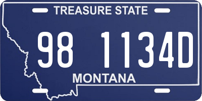 MT license plate 981134D