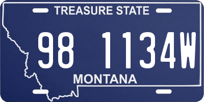 MT license plate 981134W