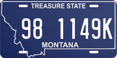 MT license plate 981149K