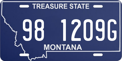 MT license plate 981209G