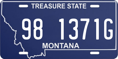 MT license plate 981371G