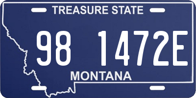 MT license plate 981472E