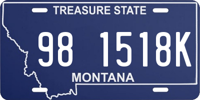 MT license plate 981518K