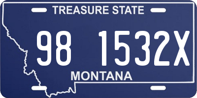 MT license plate 981532X