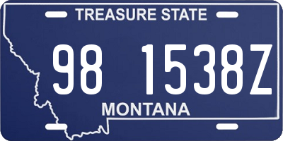 MT license plate 981538Z