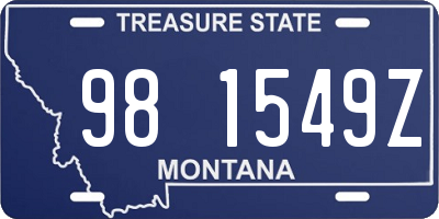 MT license plate 981549Z