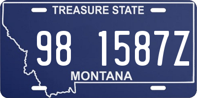 MT license plate 981587Z