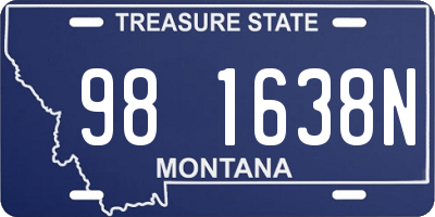 MT license plate 981638N