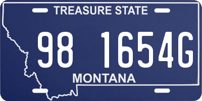 MT license plate 981654G