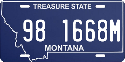 MT license plate 981668M