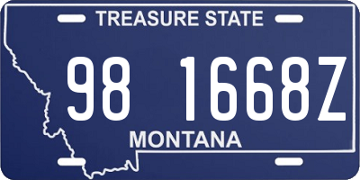 MT license plate 981668Z