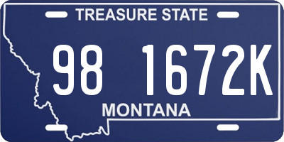 MT license plate 981672K