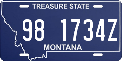 MT license plate 981734Z