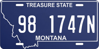 MT license plate 981747N