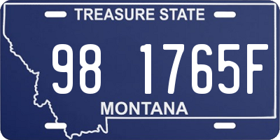 MT license plate 981765F