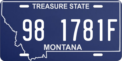 MT license plate 981781F