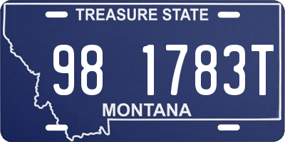 MT license plate 981783T