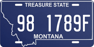 MT license plate 981789F