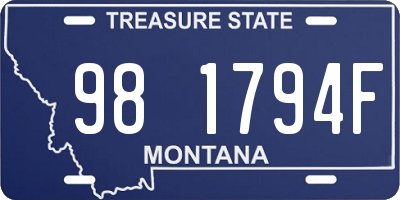 MT license plate 981794F