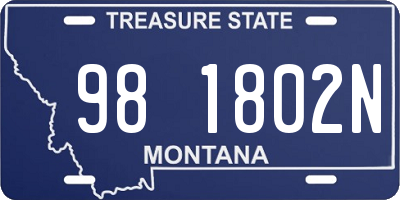 MT license plate 981802N