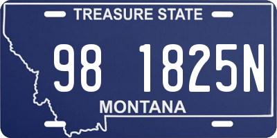 MT license plate 981825N
