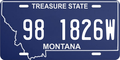 MT license plate 981826W