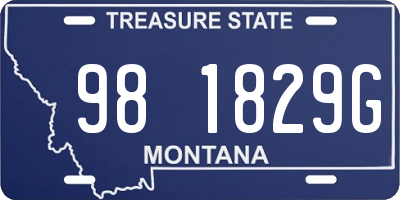 MT license plate 981829G