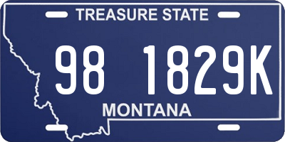 MT license plate 981829K