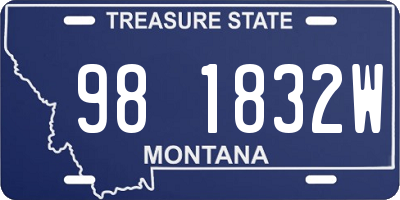 MT license plate 981832W
