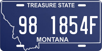 MT license plate 981854F