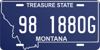 MT license plate 981880G