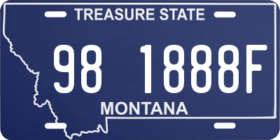 MT license plate 981888F