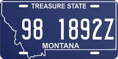 MT license plate 981892Z