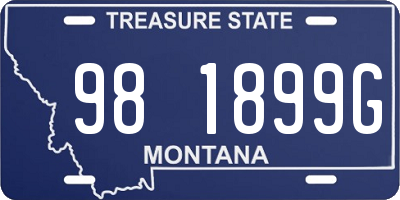 MT license plate 981899G