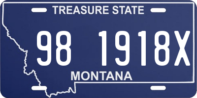 MT license plate 981918X