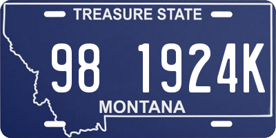 MT license plate 981924K