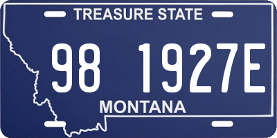 MT license plate 981927E