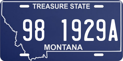 MT license plate 981929A