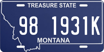 MT license plate 981931K
