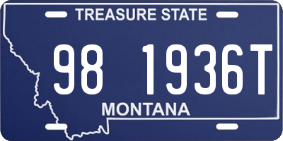 MT license plate 981936T
