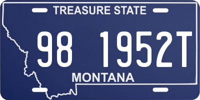MT license plate 981952T