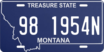 MT license plate 981954N