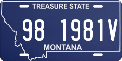 MT license plate 981981V
